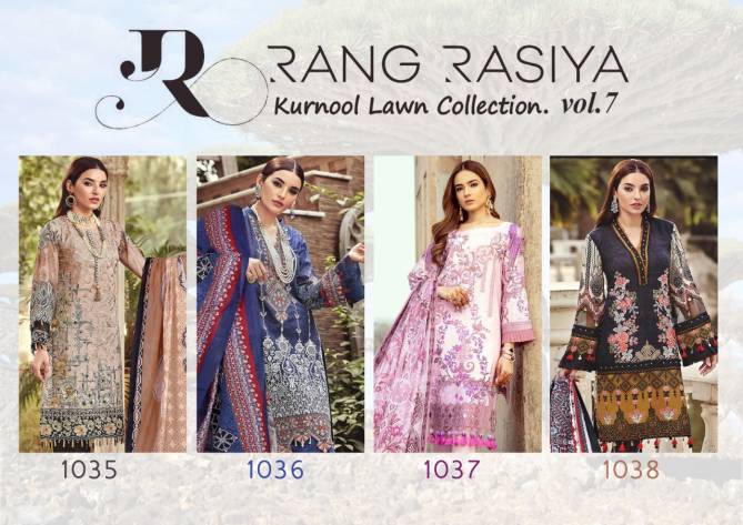 Rang Rasiya Kurnool Lawn Collection 7 Latest Fancy Festive Wear Pure Lawn Print Pakistani Salwar Suits Collection
